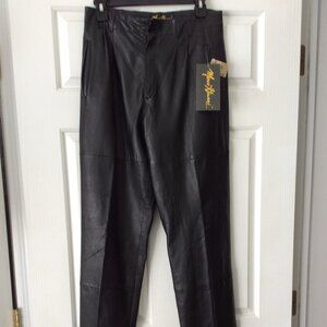 Beautiful black 100% leather pants/jeans NWT